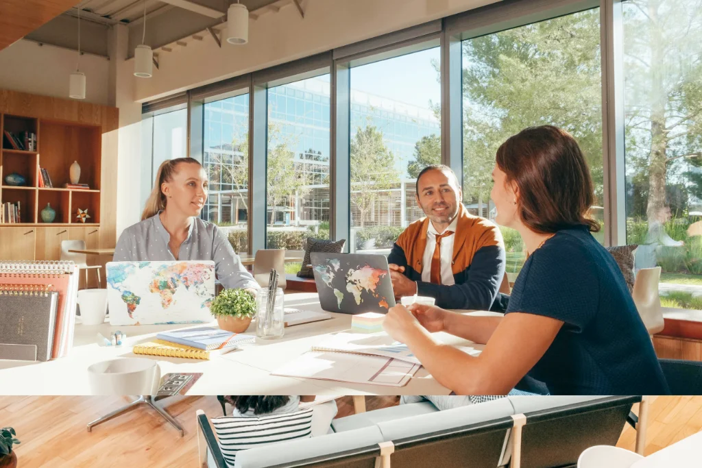 Digital marketing team collaborating